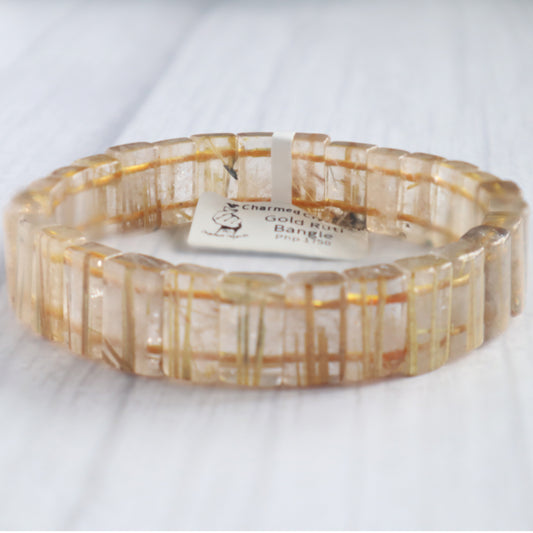 Gold Rutilated Quartz Bangle