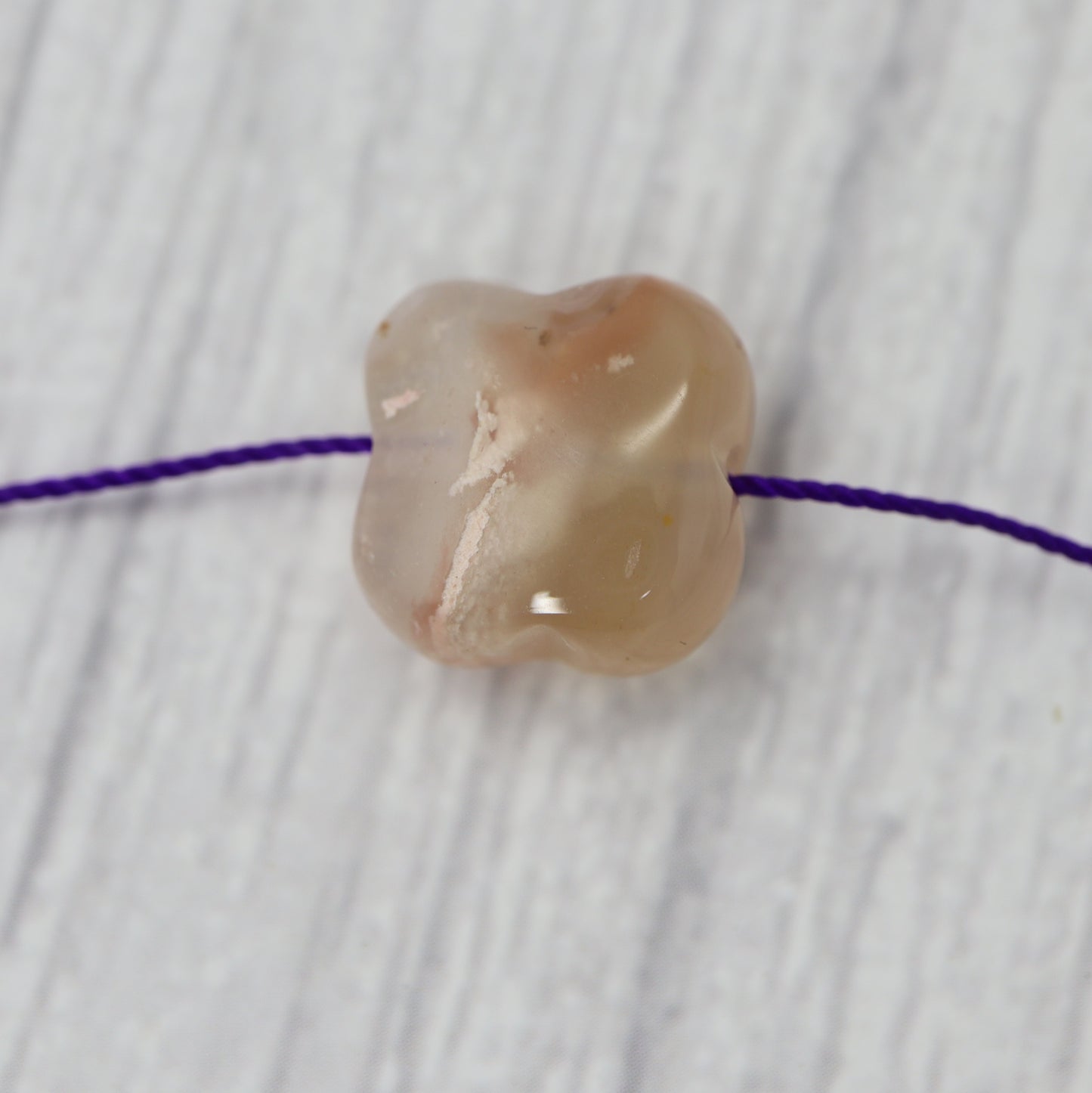 Sakura Agate Clover Charm