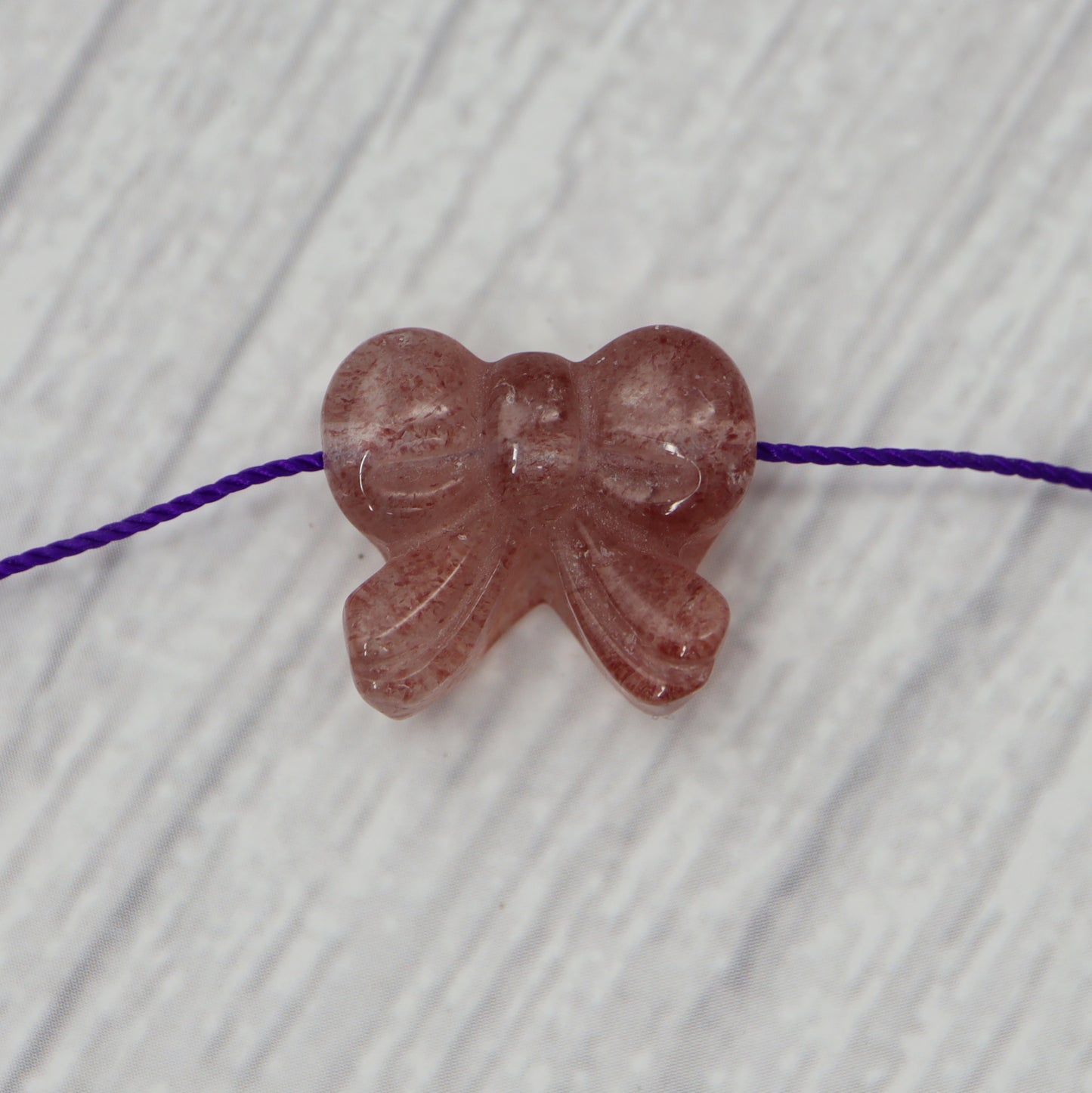 Strawberry Quartz Ribbon Charm