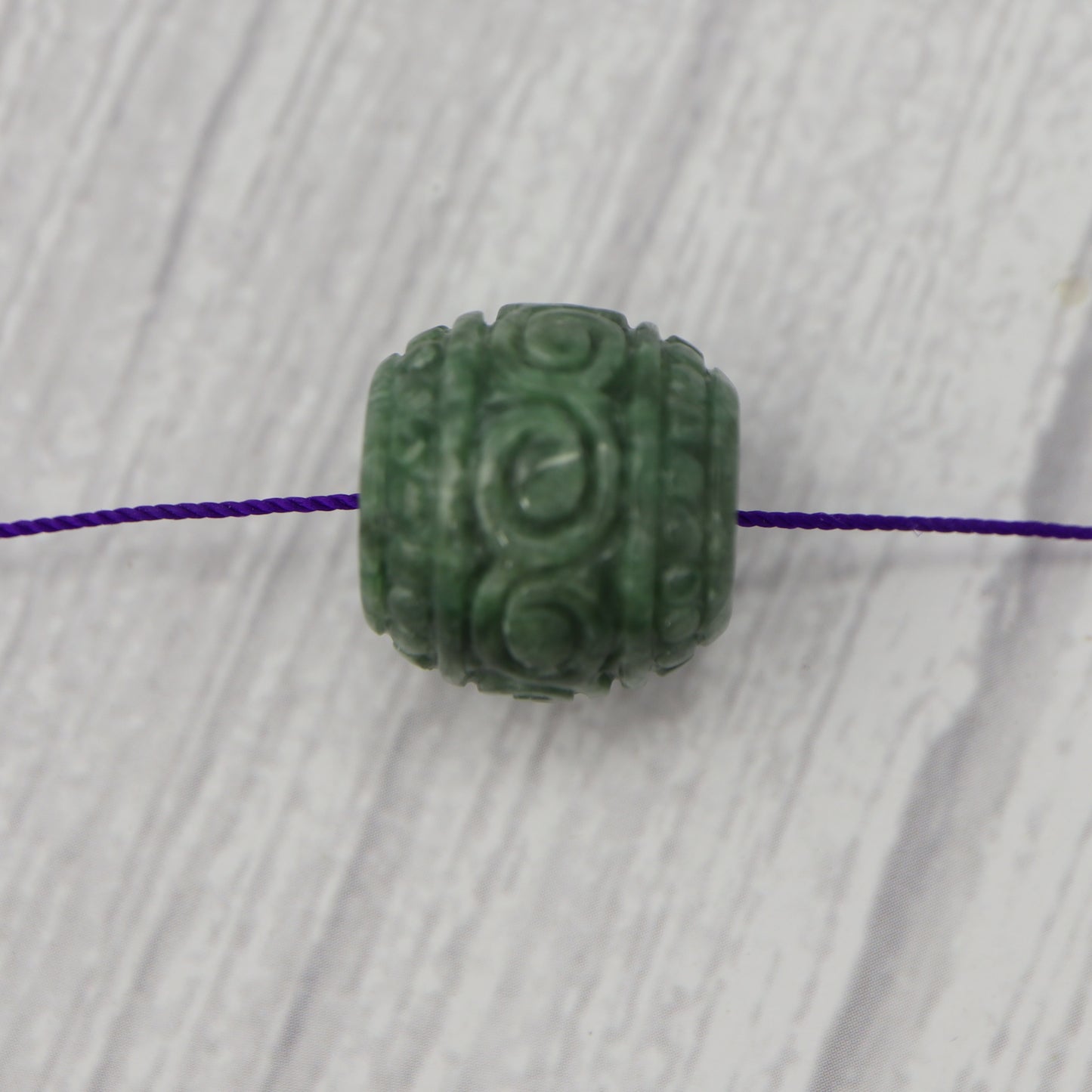 Carved Jade Barrel Charm