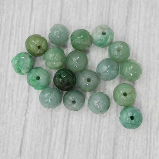 Green Jade Lotus Charm