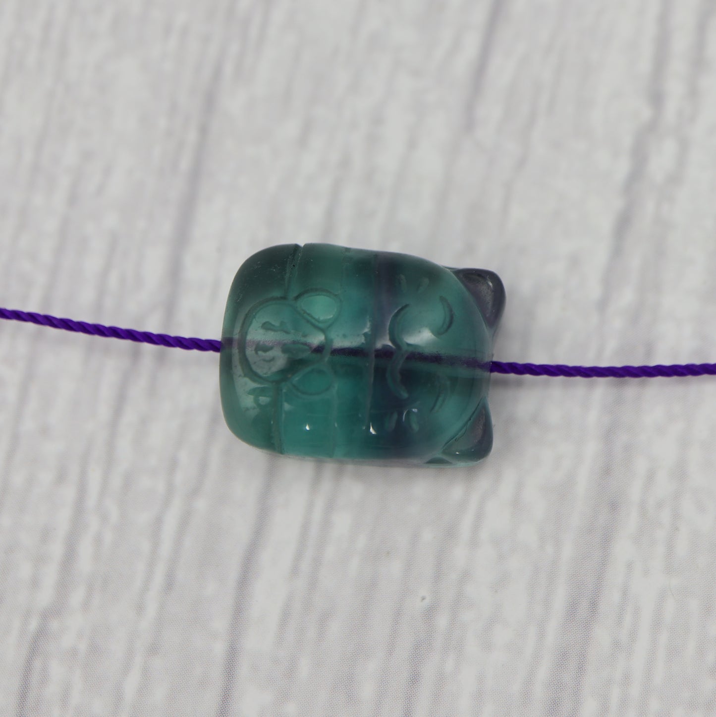 Fluorite Lucky Cat Charm