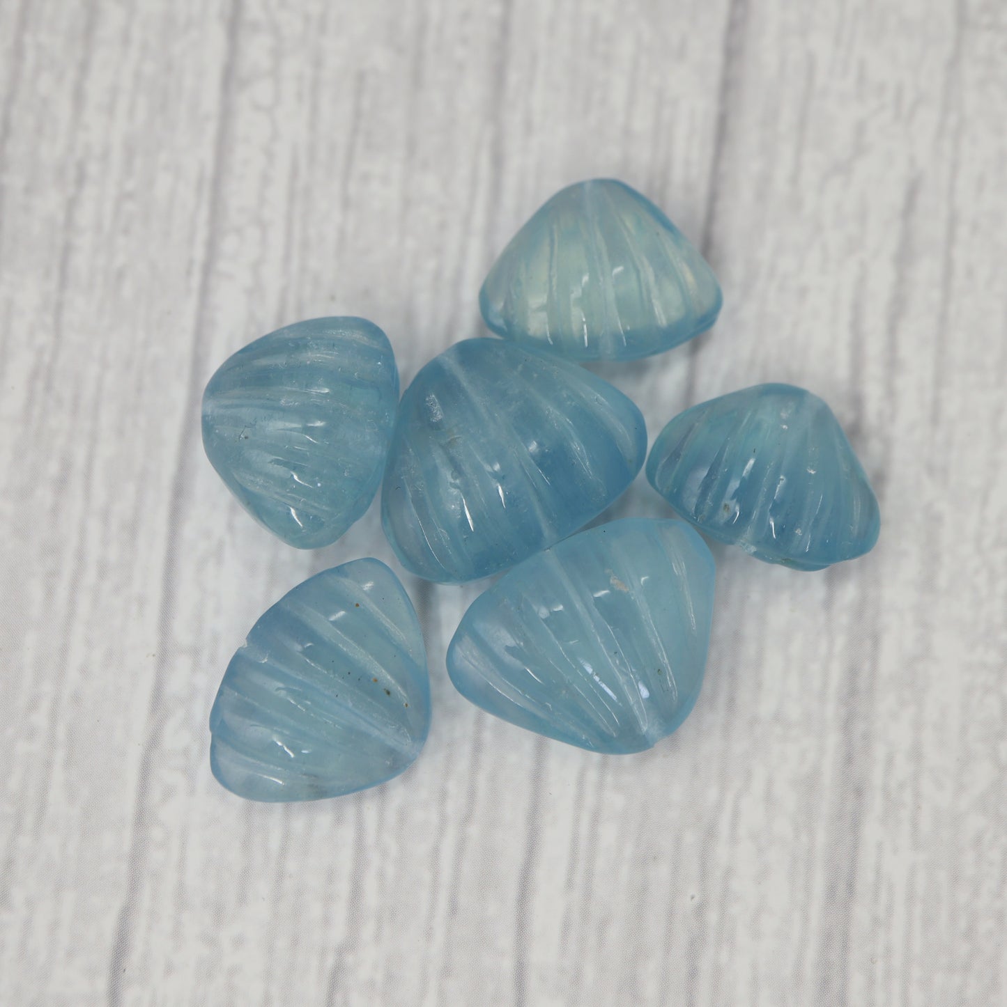 Aquamarine Shell Charm