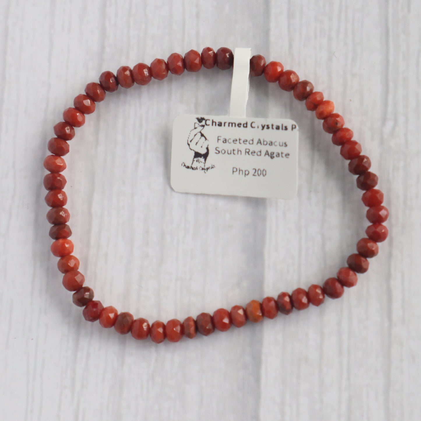 Faceted South Red Agate Abacus