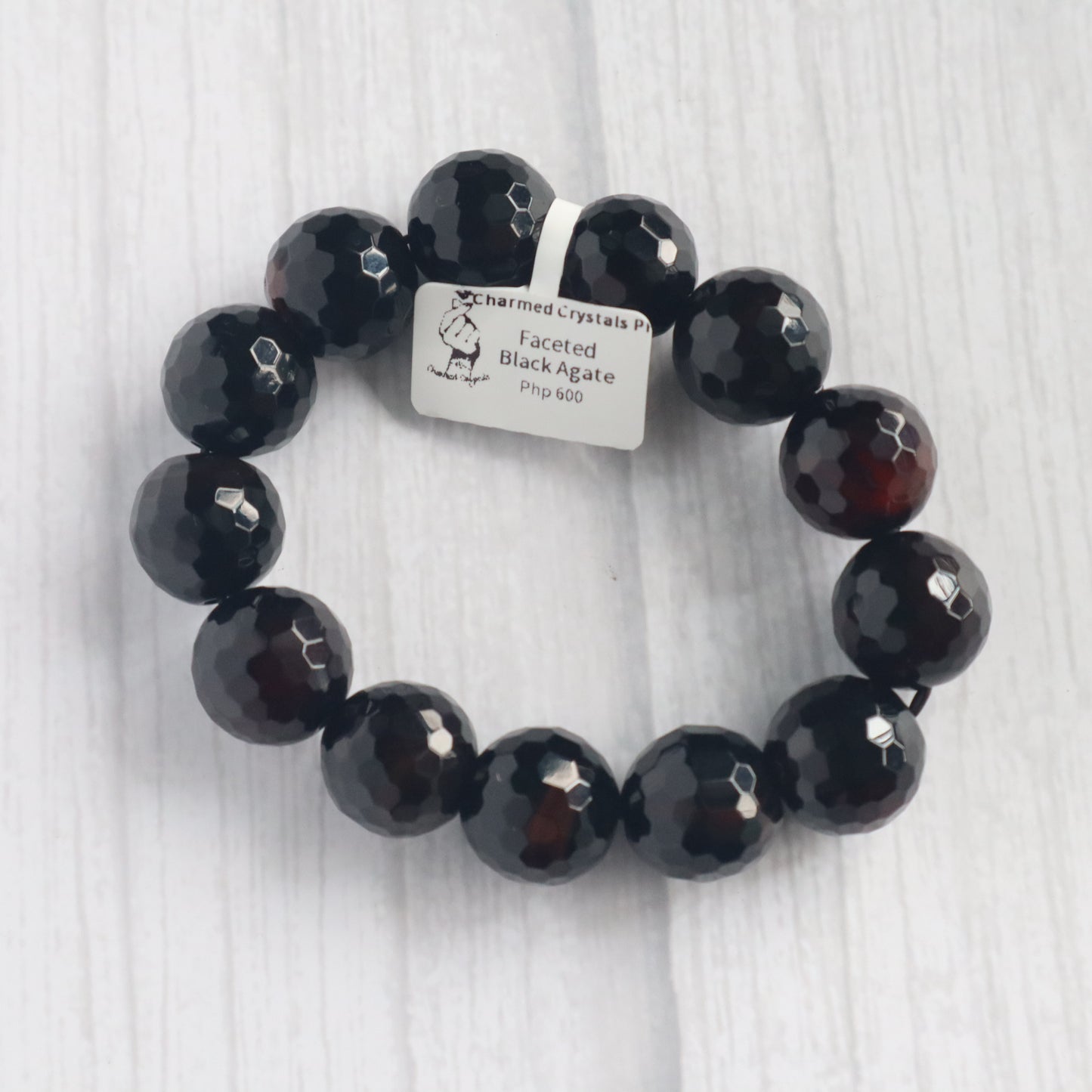 Faceted Black Agate