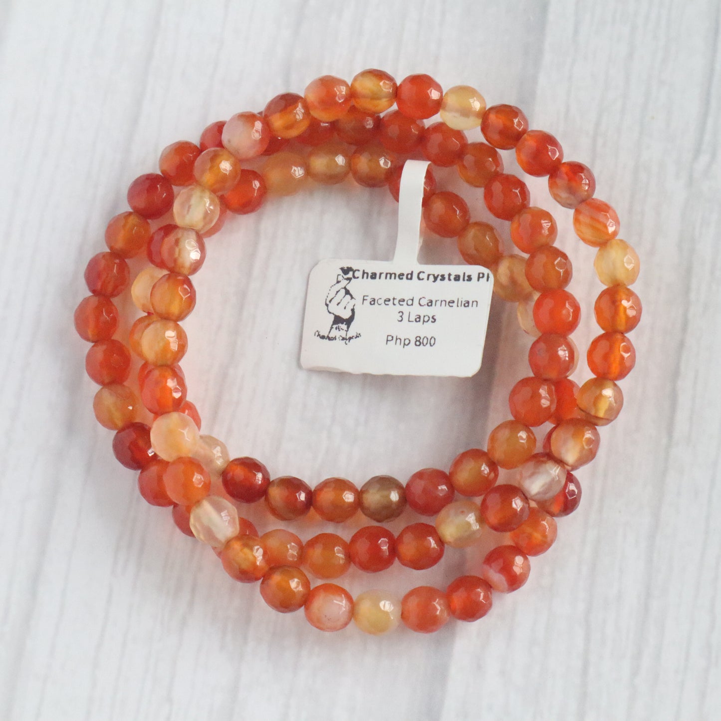 Faceted Carnelian 3 Laps