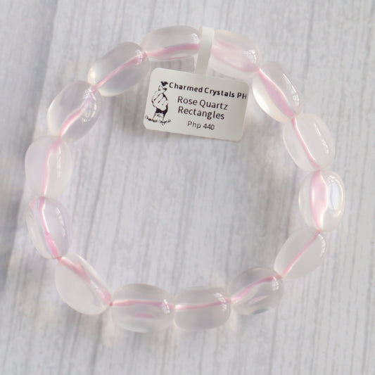 Starry Rose Quartz Irregular Rectangles