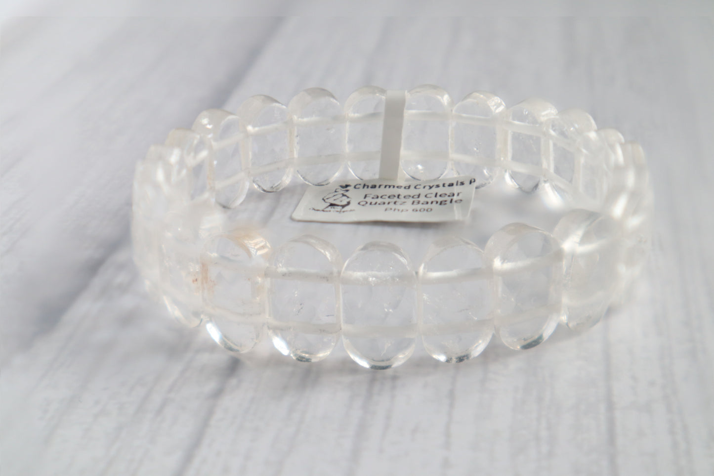 Faceted Clear Quartz Bangle