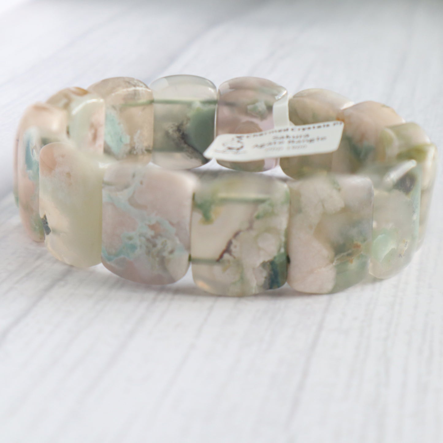 Green Sakura Agate Bangle